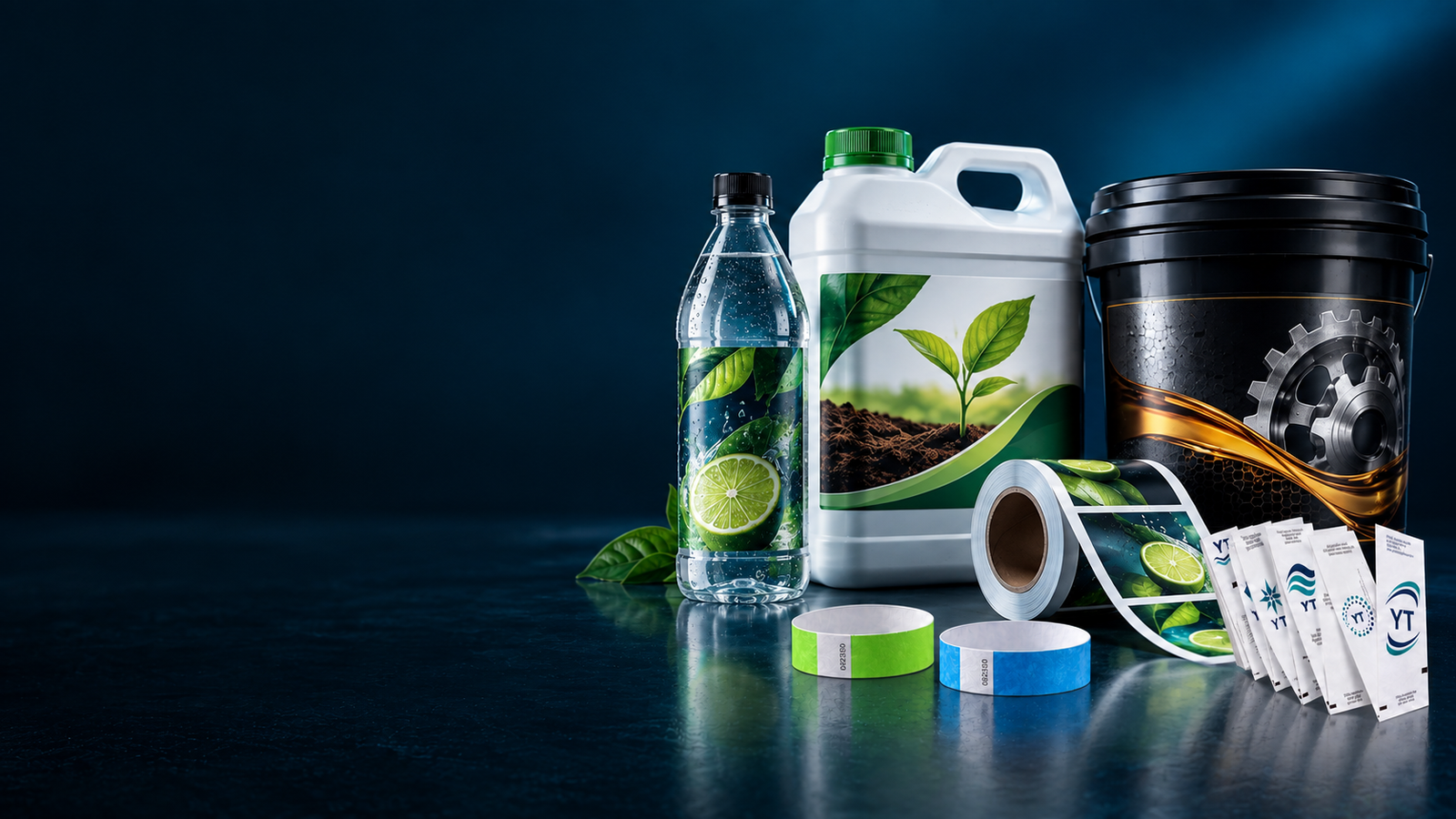 Custom labels for beverage, agricultural and industrial packaging, plus event wristbands and tickets